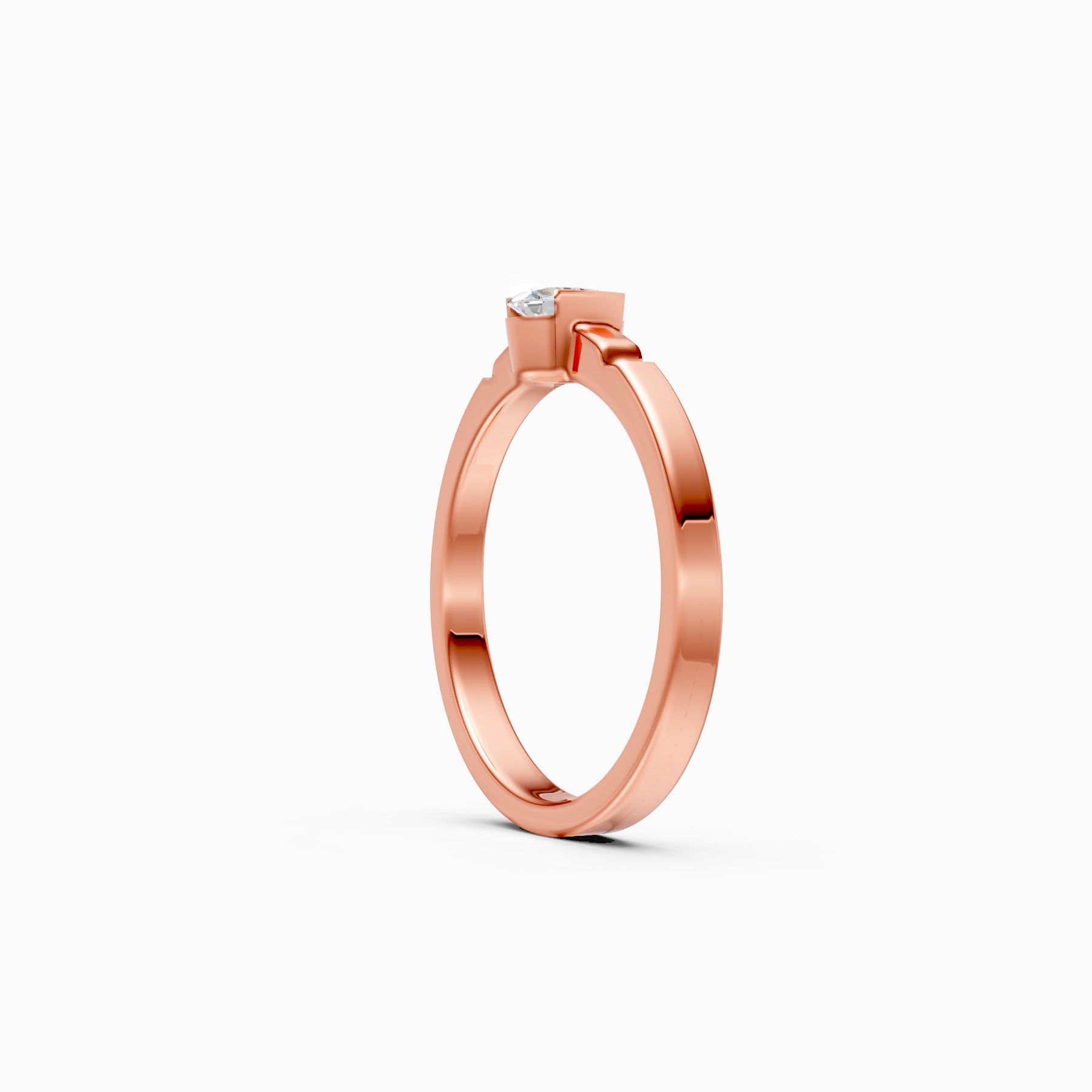 Modern Grip Set Solitaire Diamond Ring